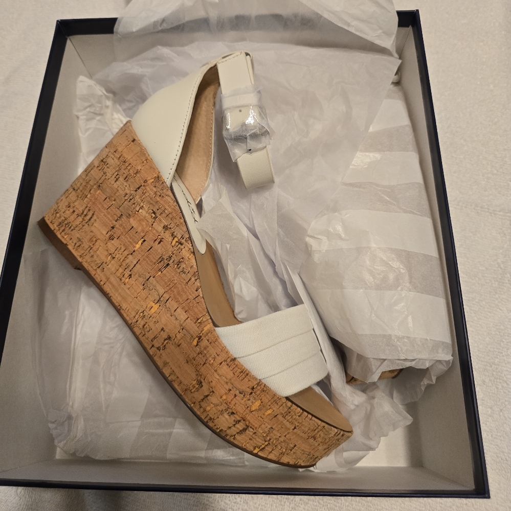Splendid Travis Wedge White/Cork Sz 8
